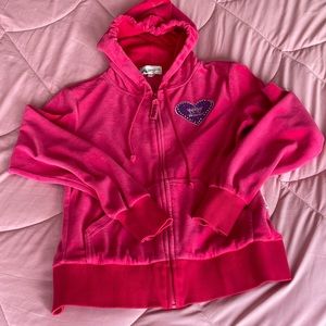 ❌SOLD ON FB❌ pink velour zip up hoodie